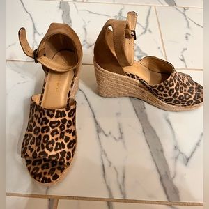 Cheetah print espadrille wedge